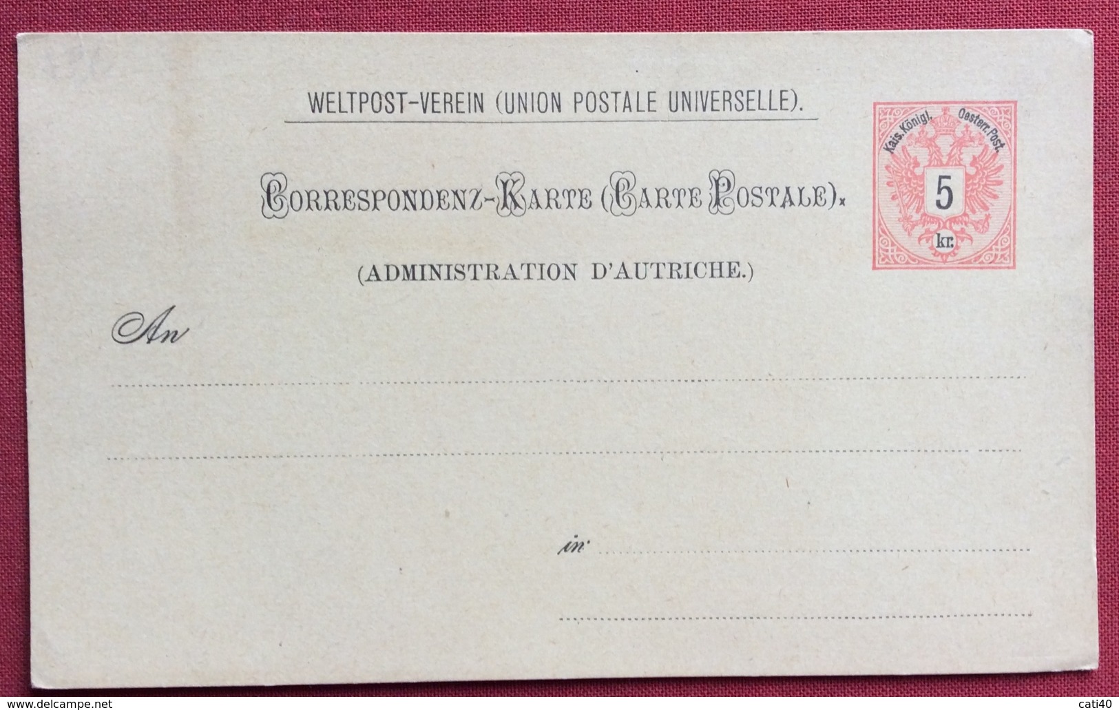 AUSTRIA CORRESPONDENZ - KARTE INTERO  POSTALE NUOVO 5 Kr - Other & Unclassified