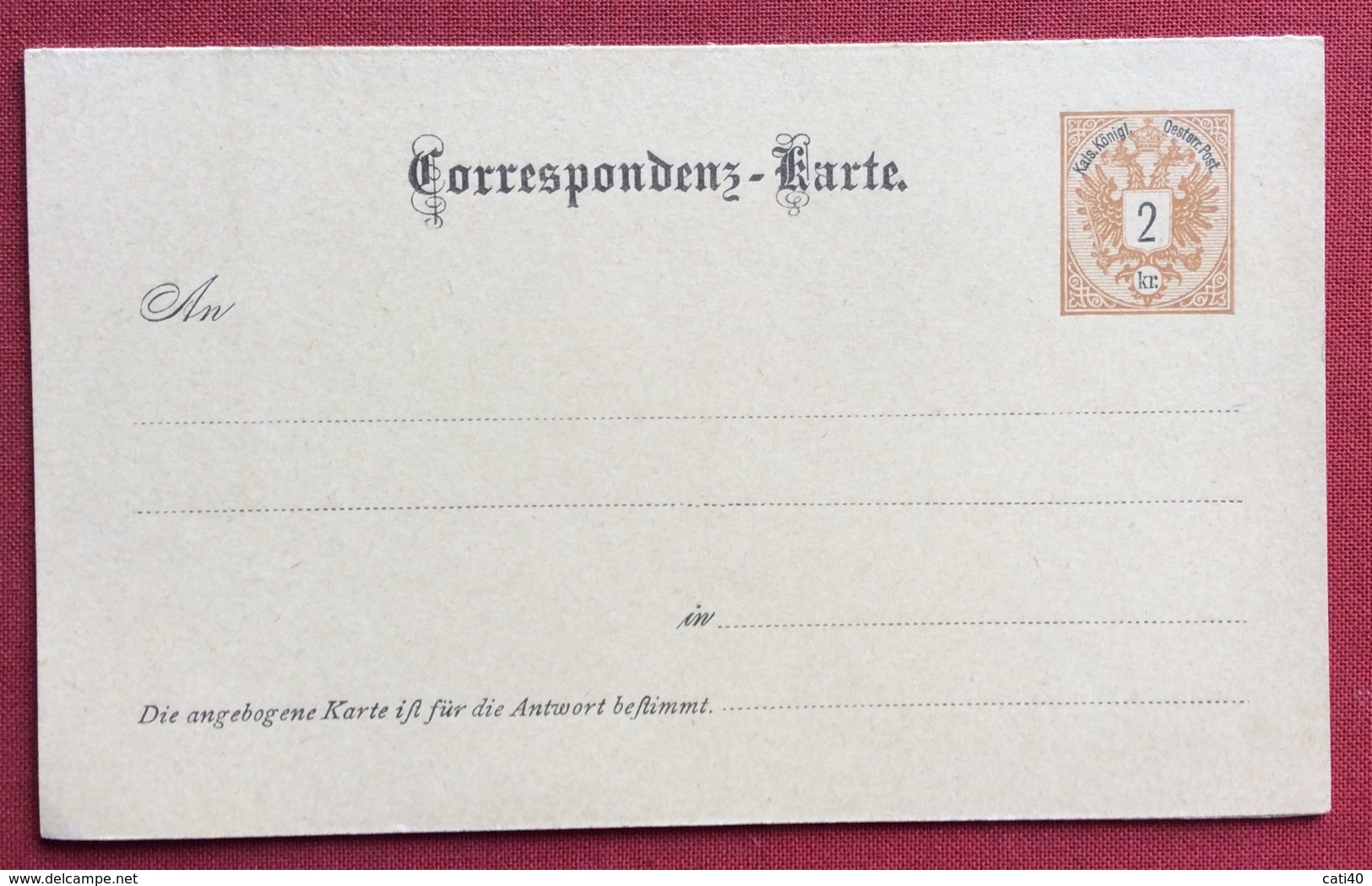 AUSTRIA INTERO POSTALE NUOVO  2 Kr CON RISPOSTA PAGATA - Altri & Non Classificati