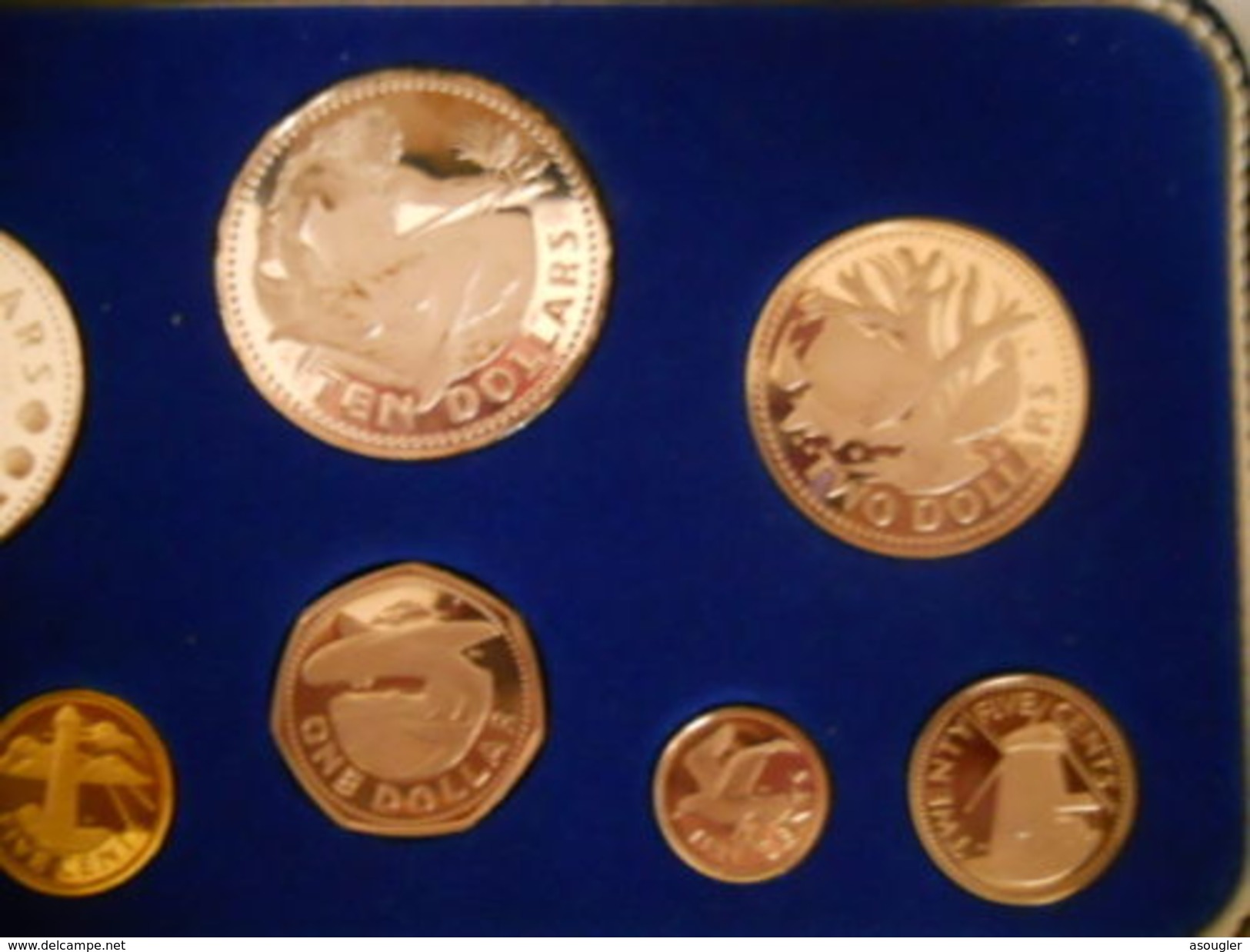 BARBADOS SILVER PROOF SET DOLLARS 1973 - Barbades