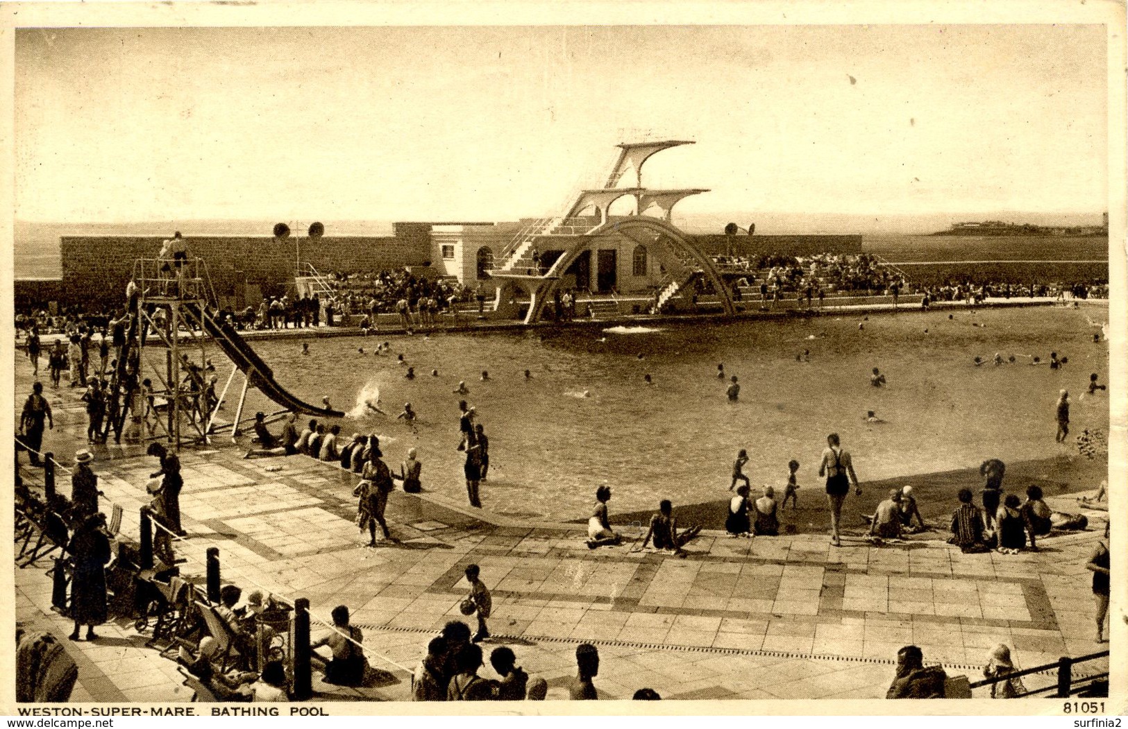 AVON - WESTON SUPER MARE - BATHING POOL 1938  Av424 - Weston-Super-Mare