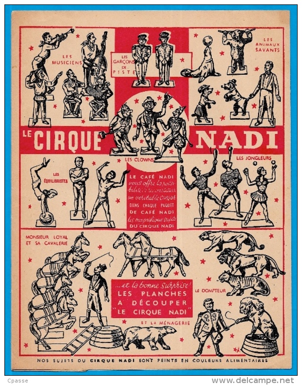 Protège-cahier d'écolier - CAFE NADI Arôme exquis - Représentation de figurines sur le CIRQUE ** Circus