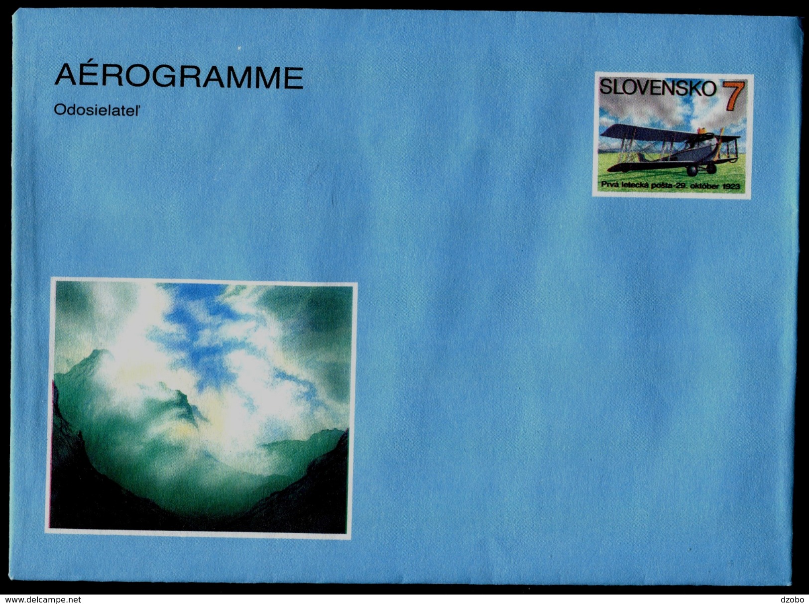 522-SLOVAKIA Erste-The First One AÉROGRAMME-with Imprint 70 Jahre-Years Air Mail Composite 41.100 Pcs 1993 - Aerogramas