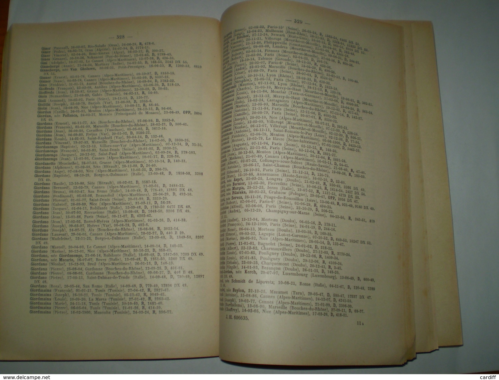 Gros Livre:liste Alphabétique Des Personnes Ayant Décliné Ou Répudié La Nationalité Française Entre 1893 Et 1955 - Autres & Non Classés