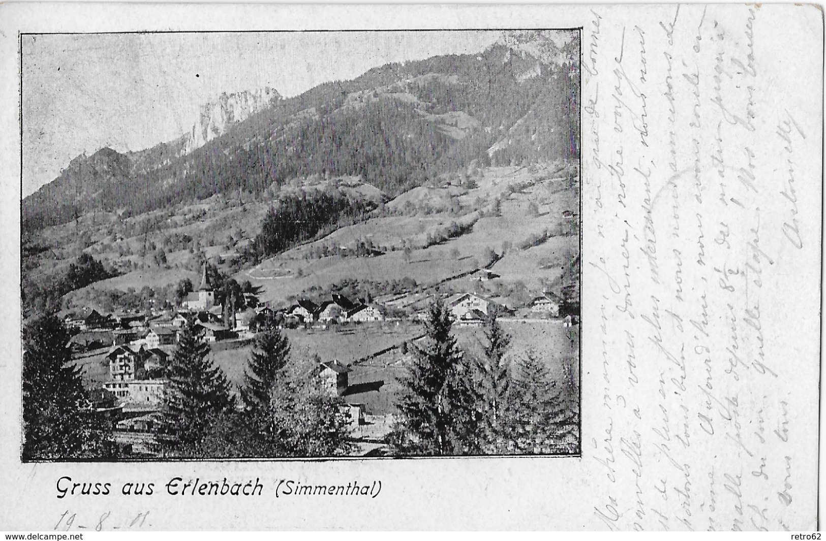 GRUSS AUS ERLENBACH &rarr; Kleines Dorf Im Simmental Gelegen Anno 1902   &#x25BA;RRR&#x25C4; - Erlenbach Im Simmental