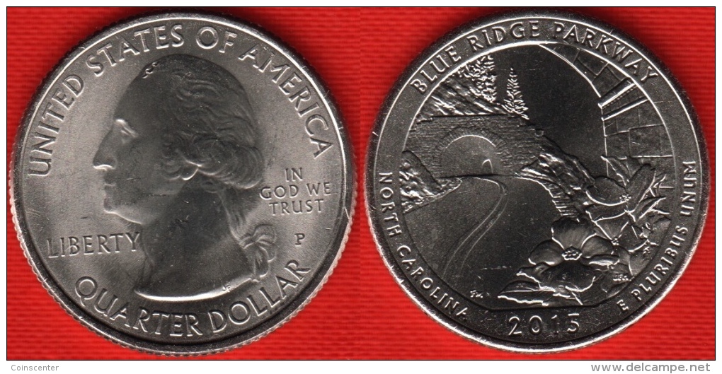 USA Quarter (1/4 Dollar) 2015 P Mint "Blue Ridge Parkway" UNC - 2010-...: National Parks