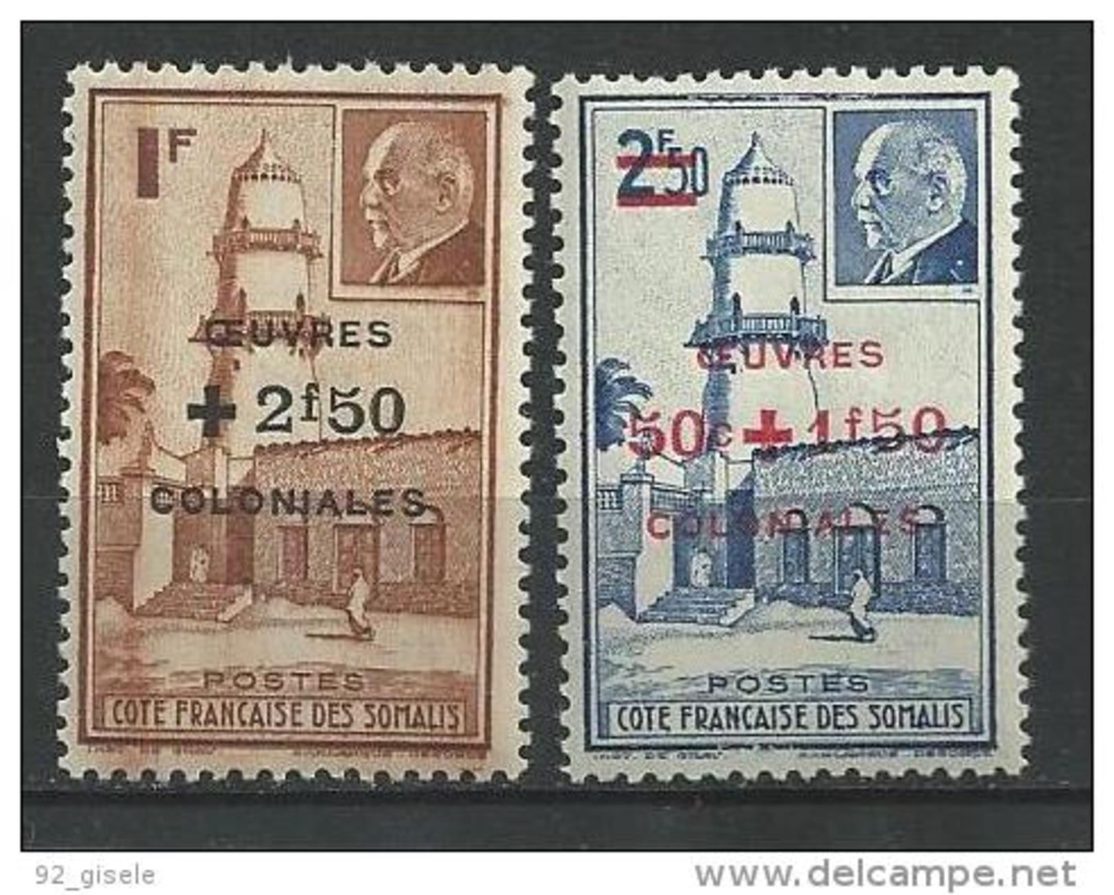 Cote Somalis YT 251 & 252 " Oeuvres Coloniales " 1944 Neuf* - Neufs