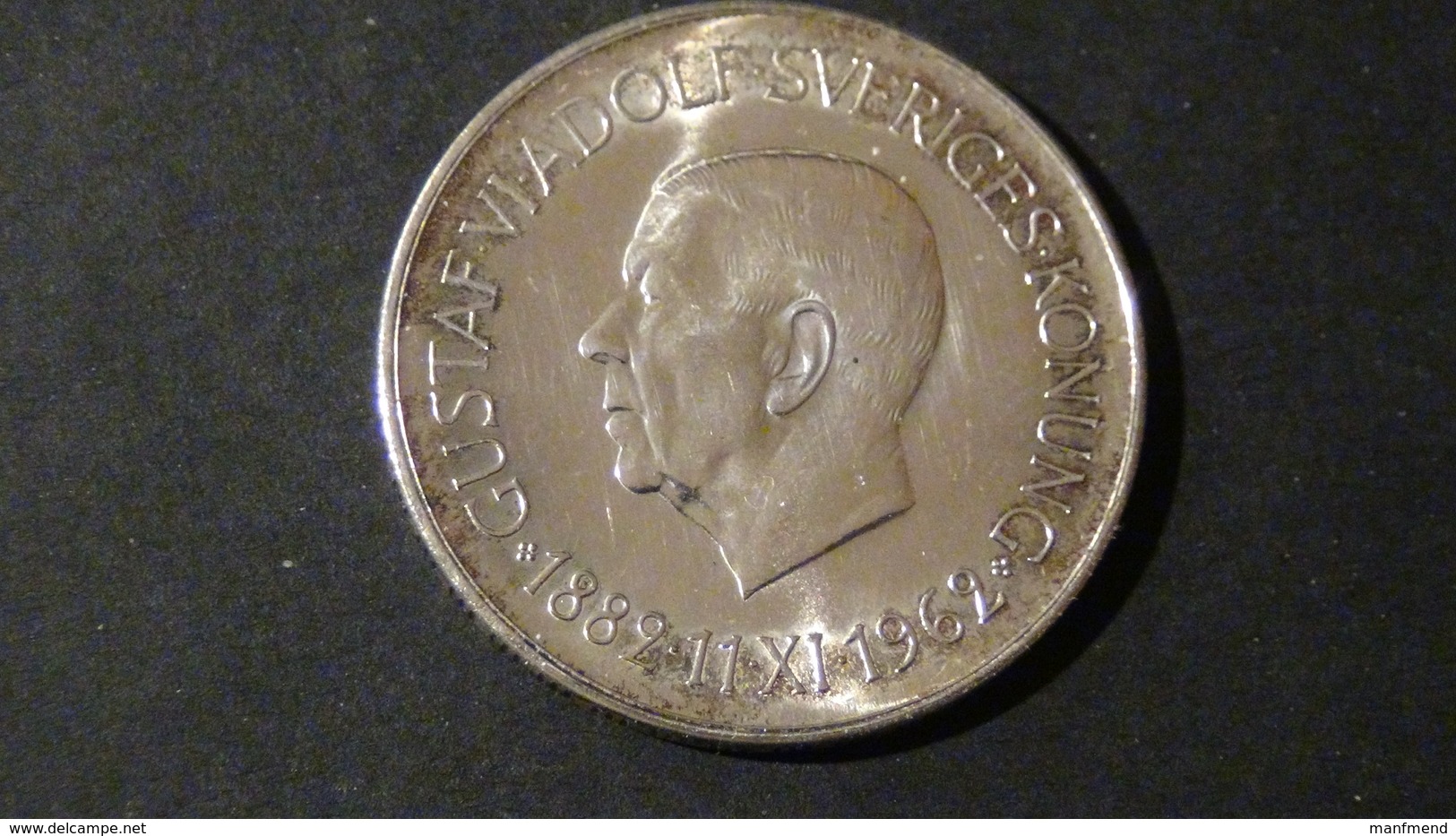 Sweden - 1962 - 5 Kronor - 80th Anniversary - Birth Of Gustav VI Adolf - Silver400 - KM 838 - VF - Look Scans - Schweden