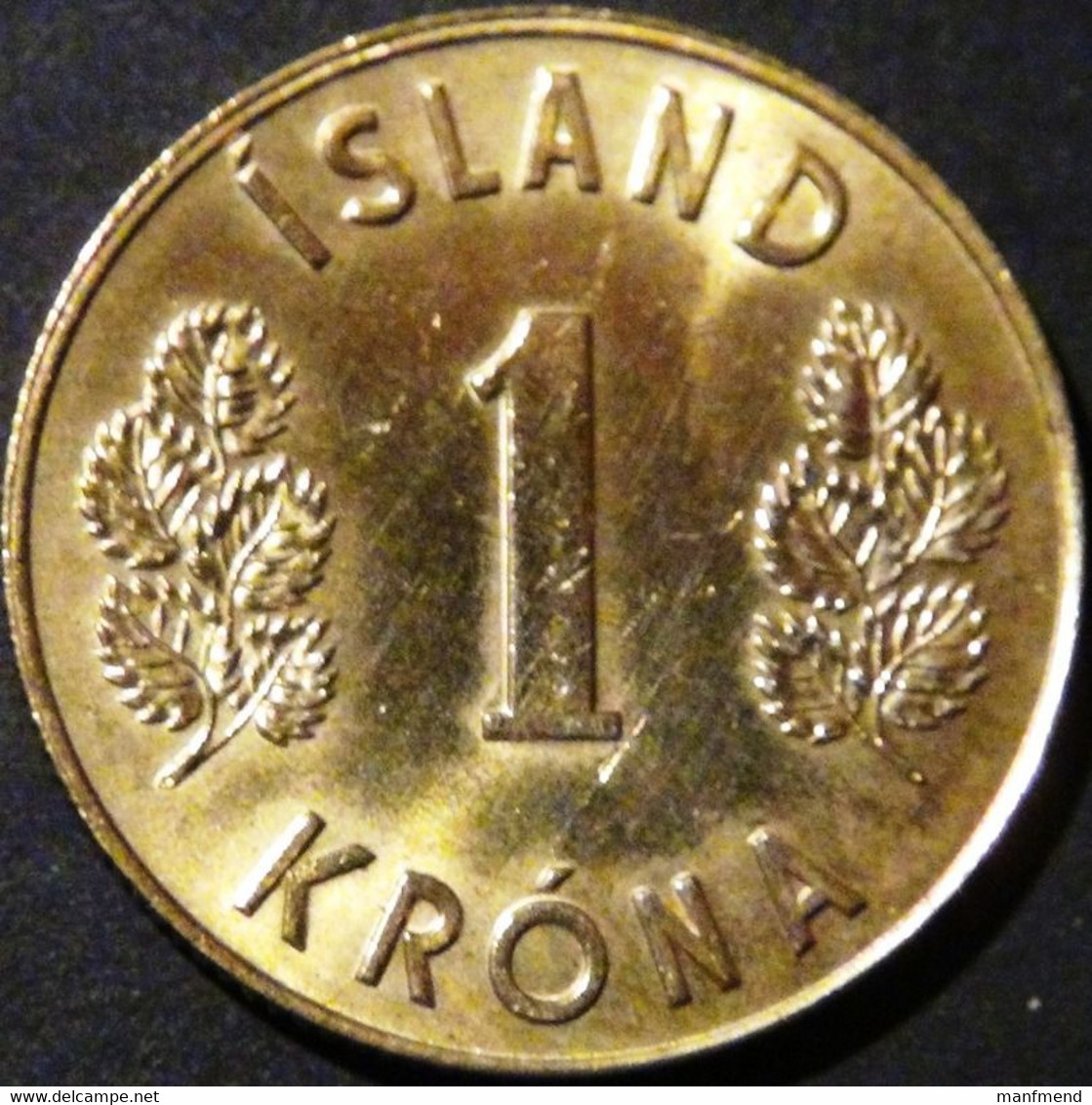 Iceland - 1975 - 1 Krone - KM 12a - VF - Look Scans - Island