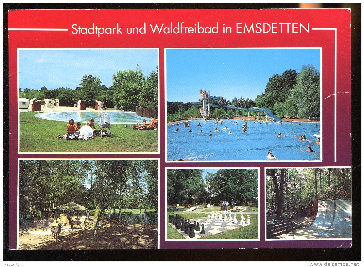 CPM Allemagne EMSDETTEN Stadtpark Und Waldfreibad Multi Vues - Steinfurt