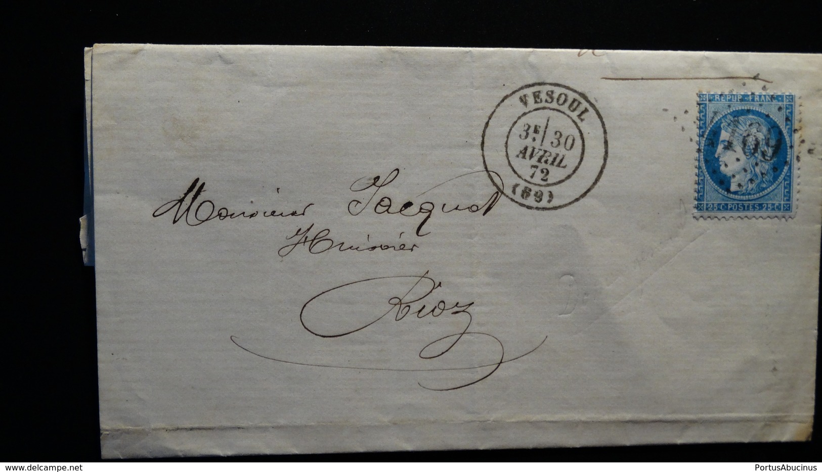 Lettre Enveloppe - GC 4169 Sur 25c Cérès - Année 1872 - 1849-1876: Classic Period