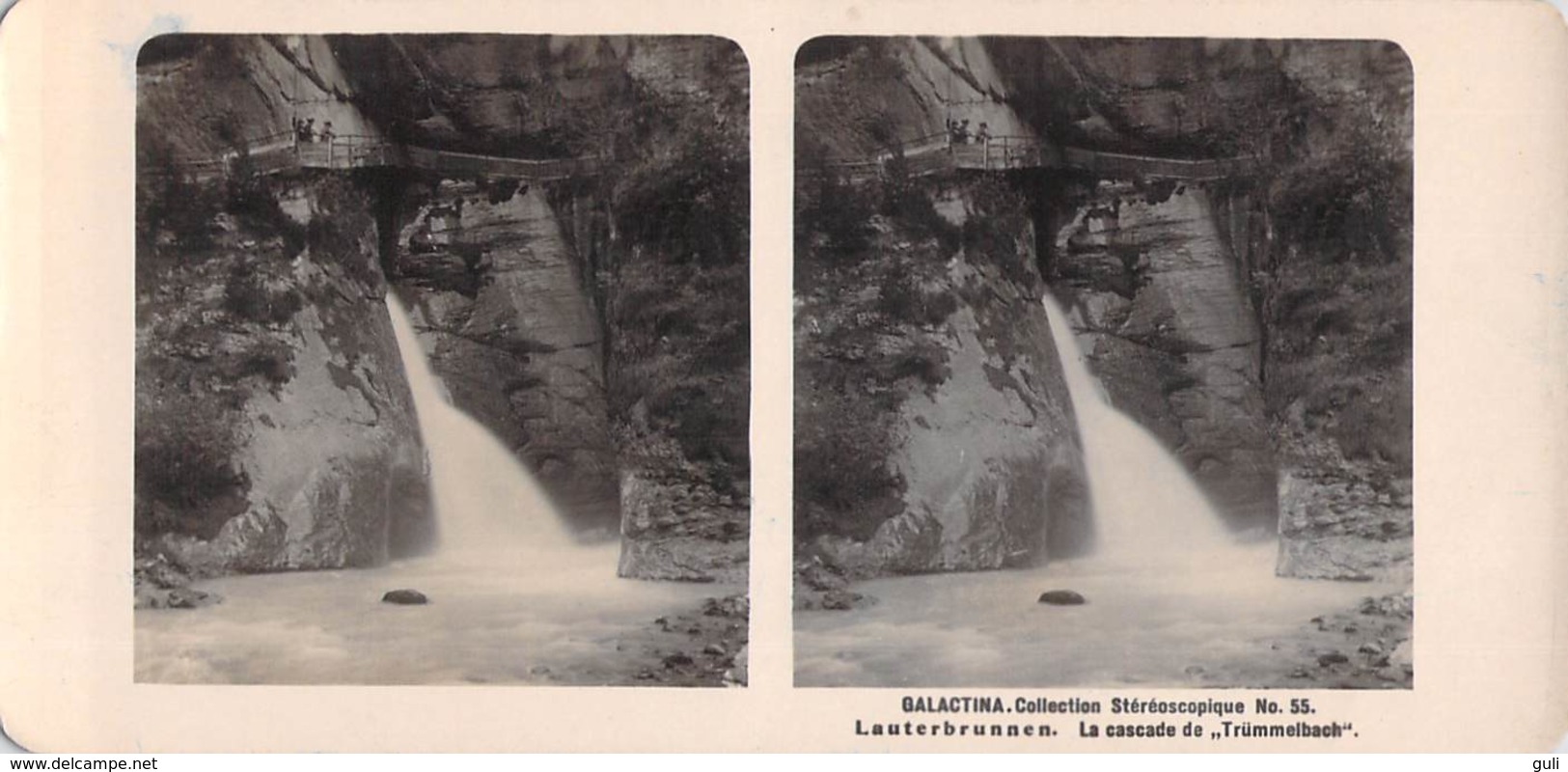 Collection Stéréoscopique GALACTINA N°55/LAUTERBRUNNEN La Cascade De Trümmelbach -photos Stéréoscopiques NPG 1906 - Stereoscopic