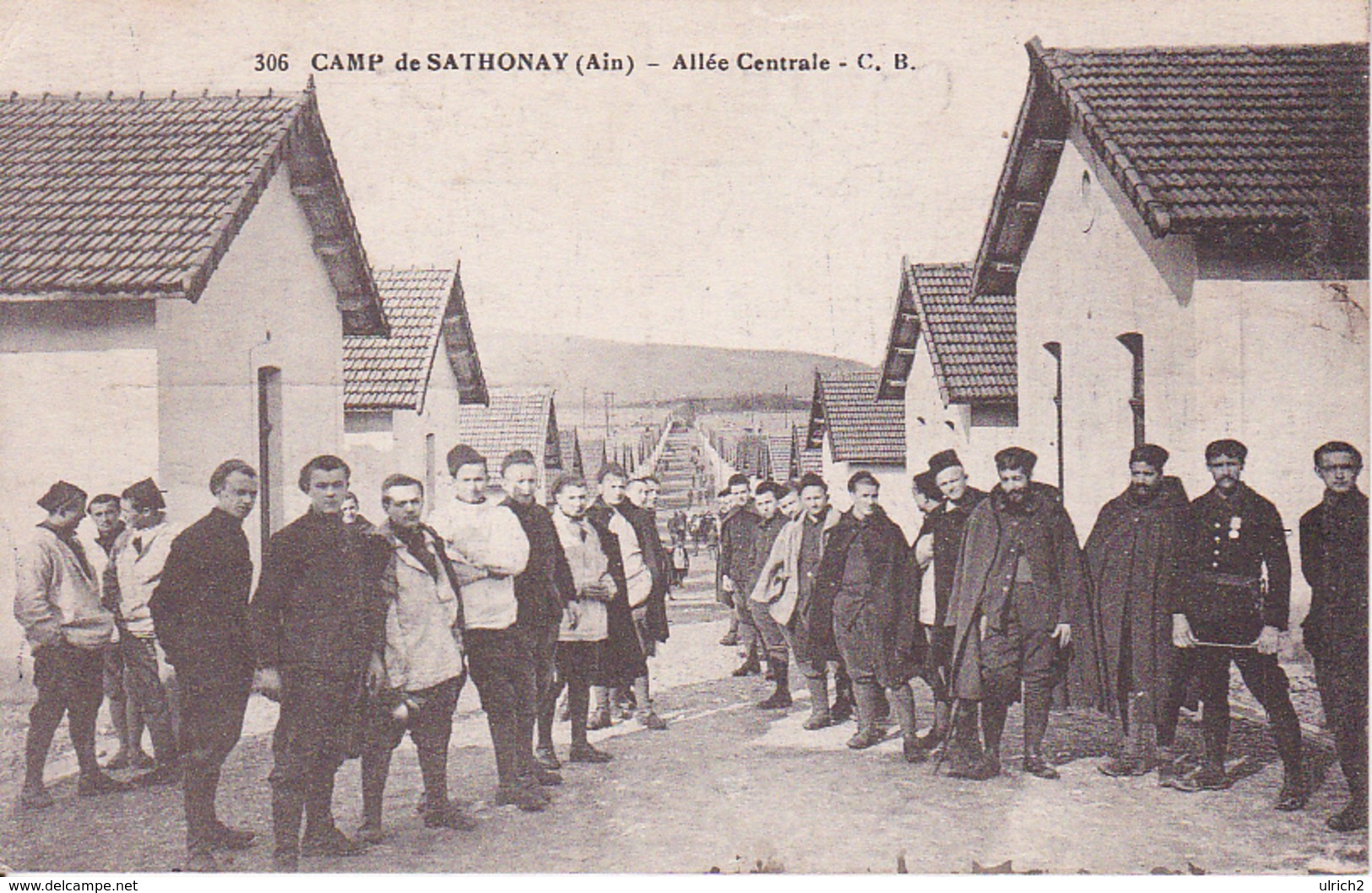 CPA Camp De Sathonay - Ain - Allée Centrale - Poste Militaire - 2e Zouaves Depot De Sathonay - 1917 (27372) - Autres & Non Classés