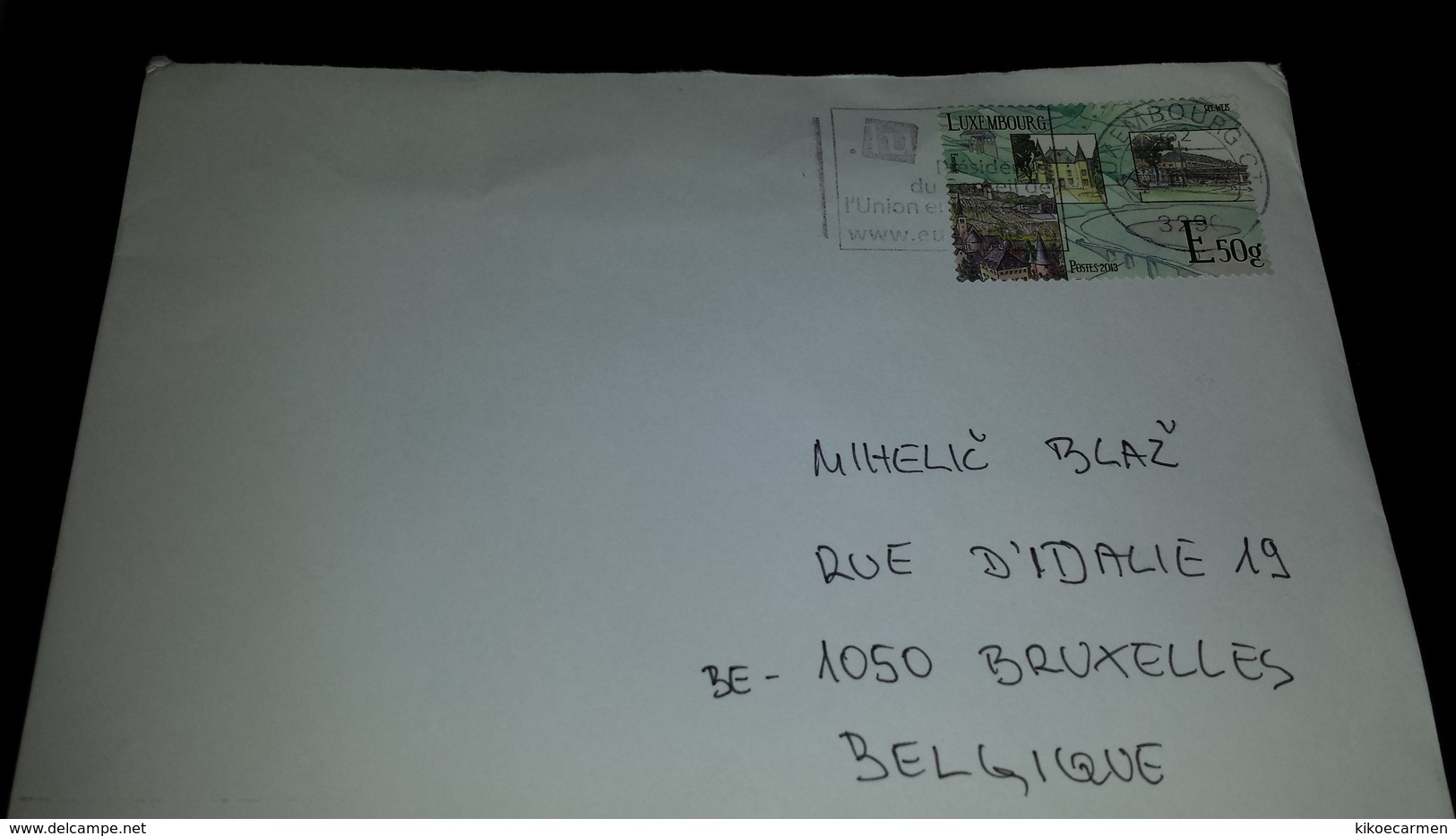 Isolated LUXEMBOURG 2013 Cancel UNION EUROPEE UE European Union Used Letter Cover Postcard - Covers & Documents