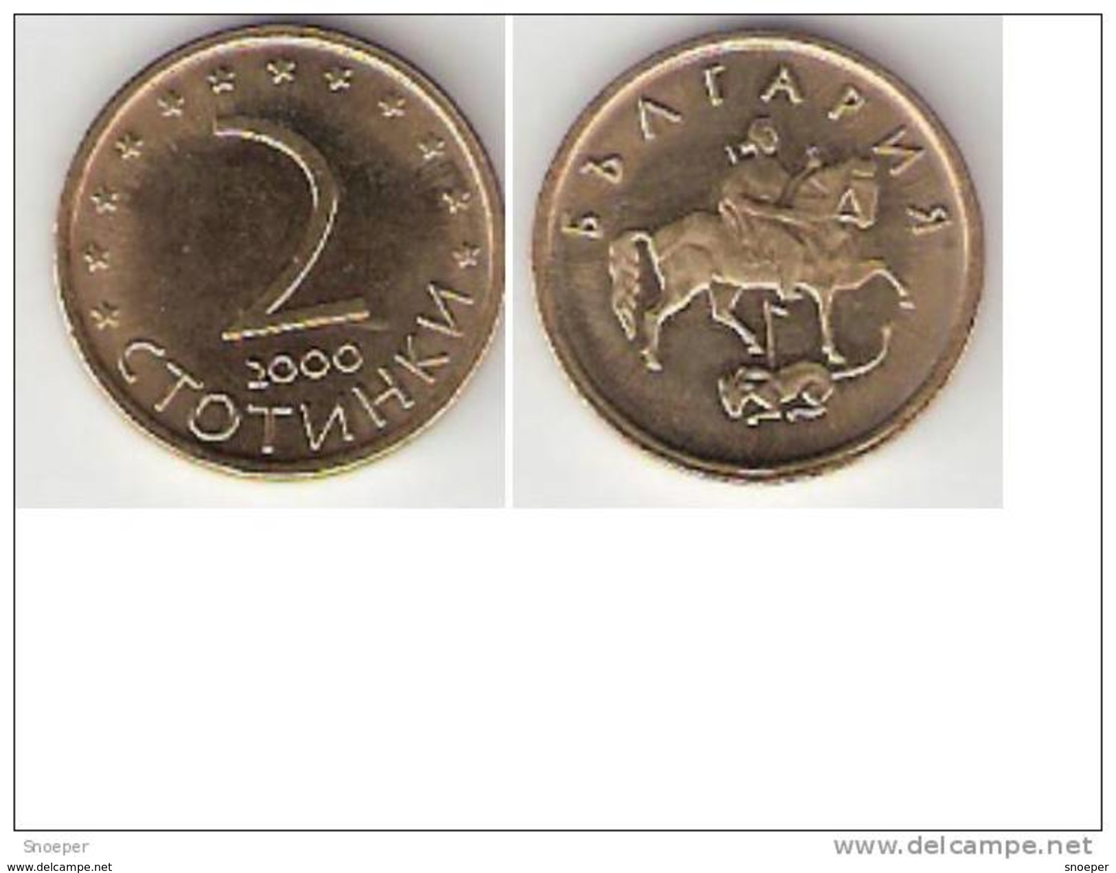 *Bulgaria 2 Stotinki  2000 Km 238  UNC !!!!!!! - Bulgarien