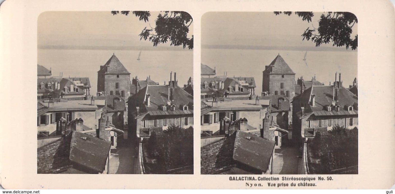 Collection Stéréoscopique GALACTINA N°50/ NYON Vue Prise Du Château-photos Stéréoscopiques NPG 1906 - Stereoscopic