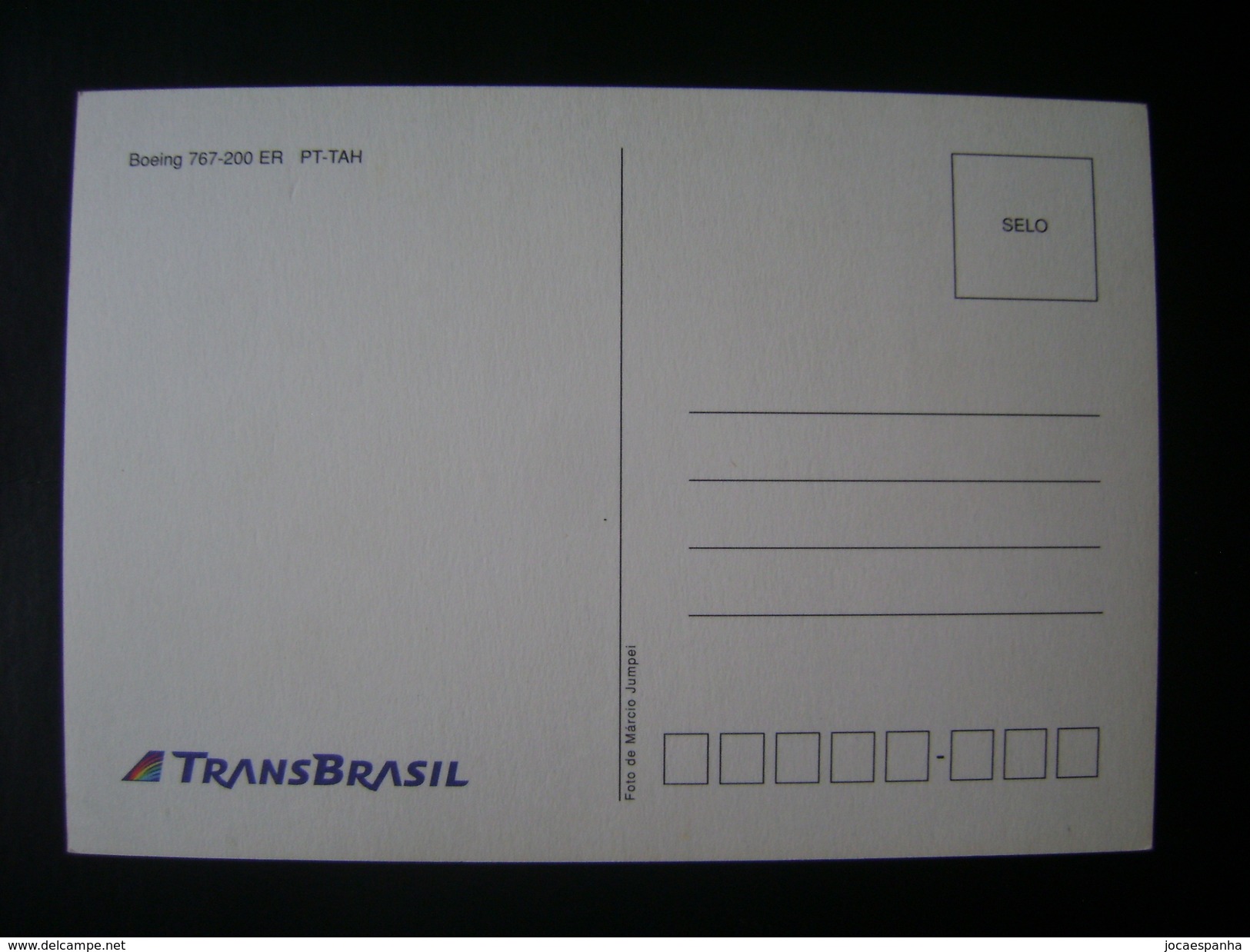 ORIGINAL COMPANY POSTCARD AIRPLANE BOEING 767-200 ER OF TRANSBRASIL (BRAZIL) - 1946-....: Moderne