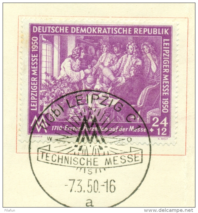 DDR- 1950 - Leipziger Messe Set -  Cancelled Technische Messe  - On Messe Card - Brieven En Documenten
