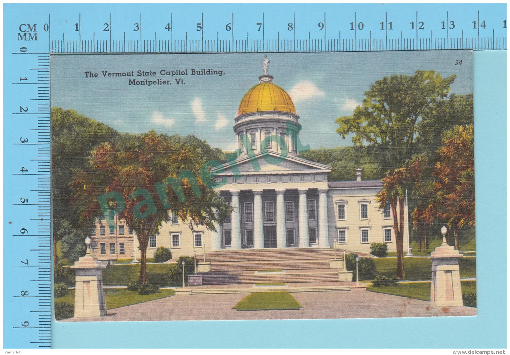 Montpelier VT - Linnen Lin,  The State Capitol Building  -  Vintage Ancienne - 2 Scans - Montpelier