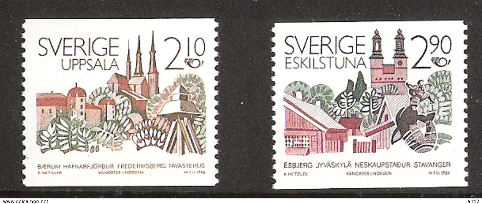 Sweden 1986 Norden: Partner Cities, Uppsala And Eskilstuna Mi  1395-1396  MNH(**) - Ungebraucht