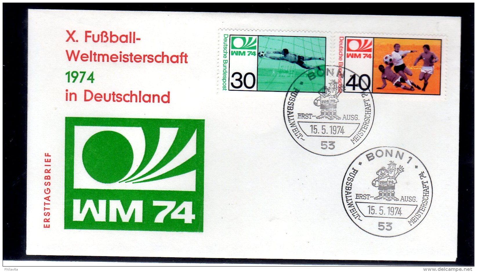 1974 Germany / BRD - Fußballweltmeisterschaft, Deutschland/ Football World Cup In Germany 1974 - FDC  Bonn - 1974 – Germania Ovest