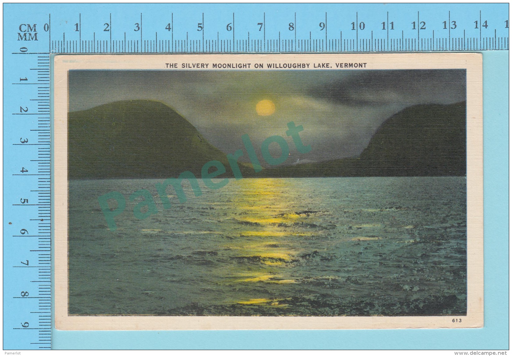 Willoughby Lake VT-  The Silver Moonlight, Linnen Postcard Lin -  Vintage Ancienne - 2 Scans - Autres & Non Classés