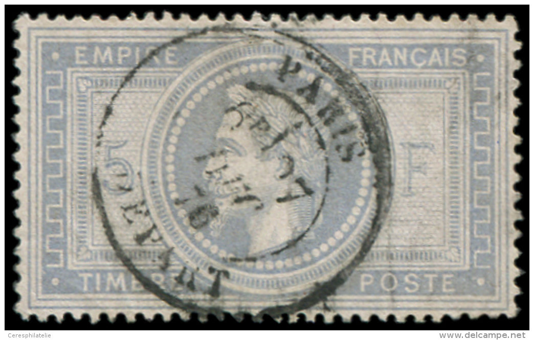 33    5f. Violet-gris, Obl. C&agrave;d PARIS DEPART 1876, TB. C - Autres & Non Classés