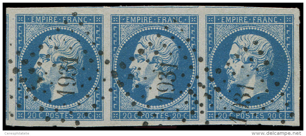 14A  20c. Bleu, T I, BANDE De 3 Obl. PC 1931, Superbe - Andere & Zonder Classificatie