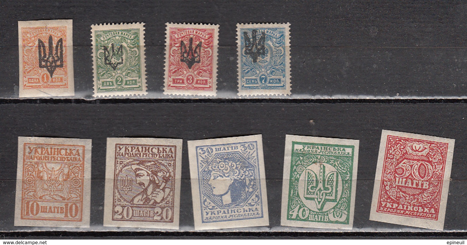 UKRAINE * LOT DE 9 TIMBRES DONT YT N° 39 A 43 - Ukraine & Westukraine