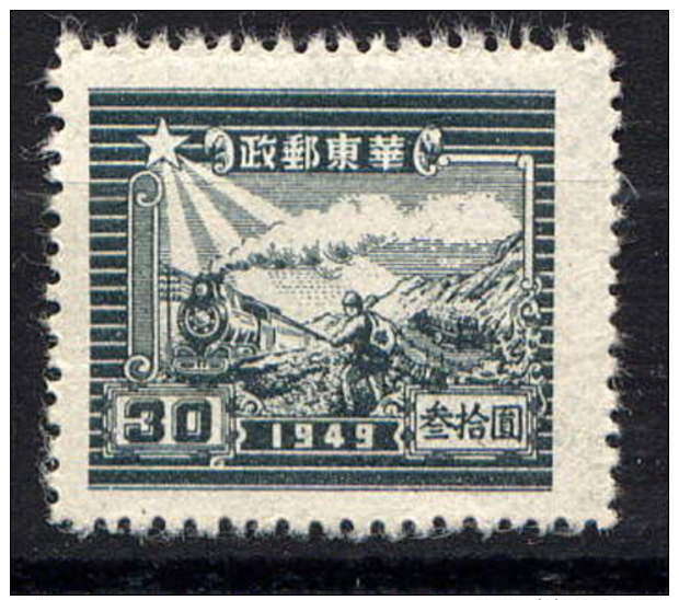 CHINE ORIENTALE - 21(*) -  TRAIN ET POSTIER - Chine Orientale 1949-50