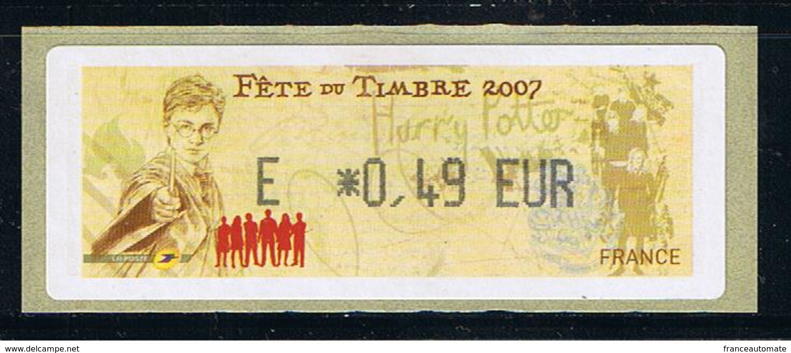 ATM, LISA1, HARRY POTTER, E 0.49 EUR, 10 Mars 2007, Papier Thermique, De VALBONNE Sur LISA1. - 1999-2009 Vignette Illustrate