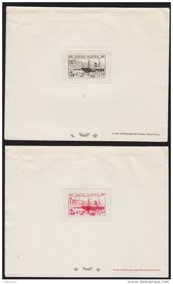 Algeria 1939 New York World's Fair. Set Of 5 Deluxe Proofs With Glassine Overlays. Scott 126-30. Yvert 153-7. - Altri & Non Classificati