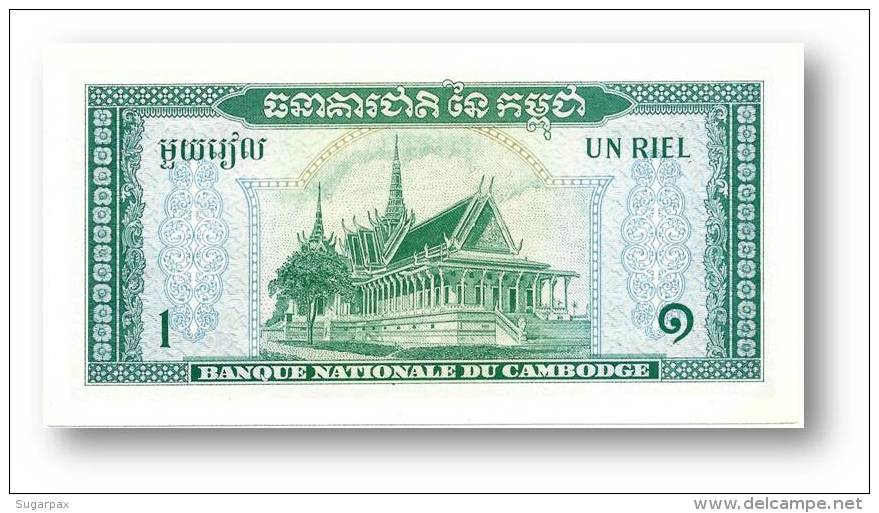 CAMBODIA - 1 Riel - ND ( 1972 ) - P 4.c - Unc. - Sign. 12 - Kambodscha