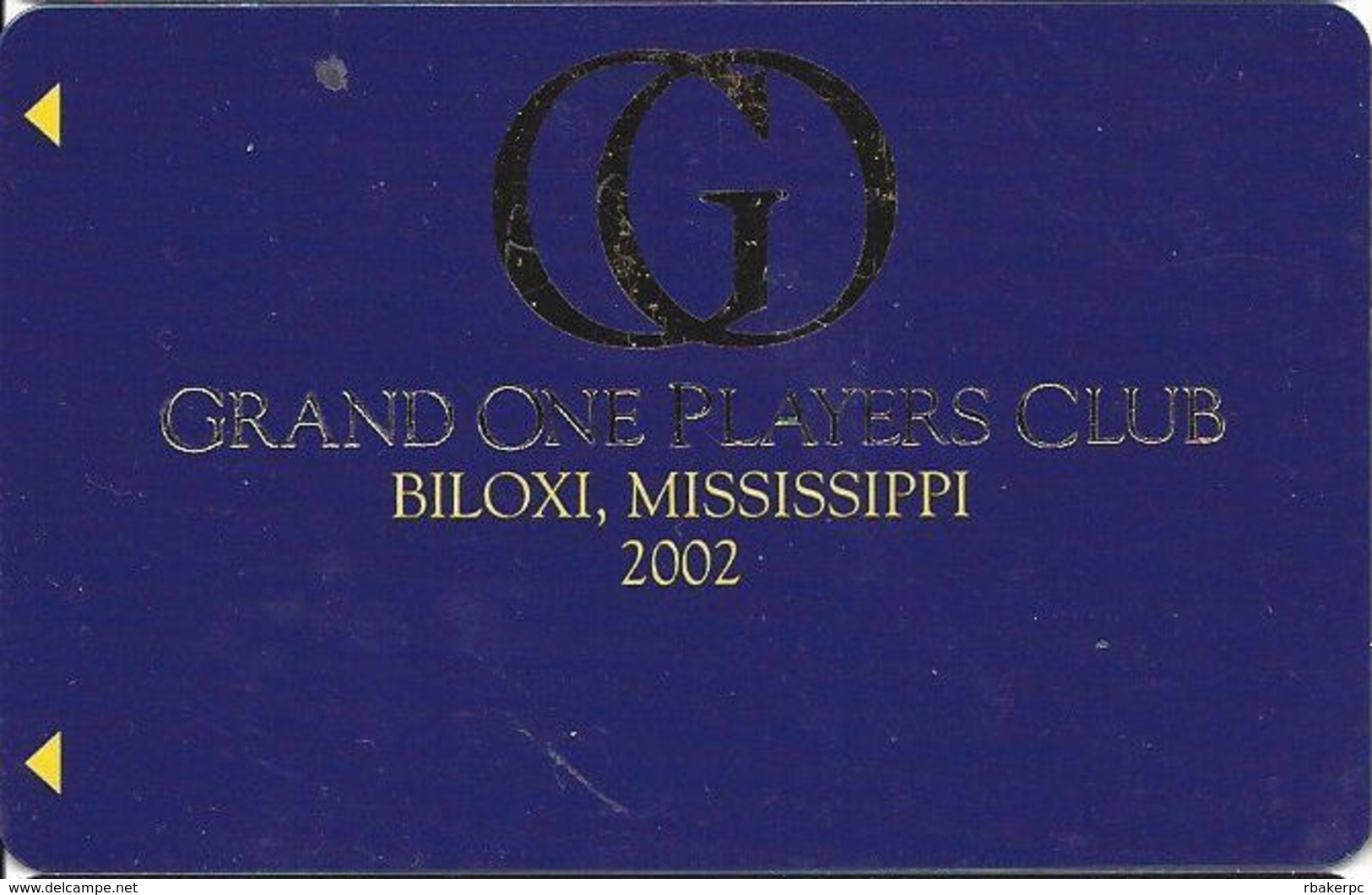 Grand Casino Biloxi MS - Grand One Players Club 2002 Slot Card - BLANK - Casino Cards
