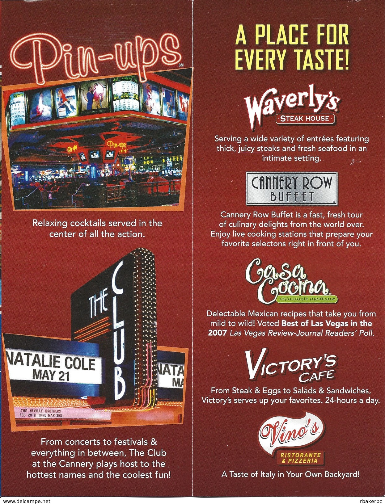 Cannery Casino - Multi-Page Brochure - North Las Vegas, NV USA - Cartes De Casino