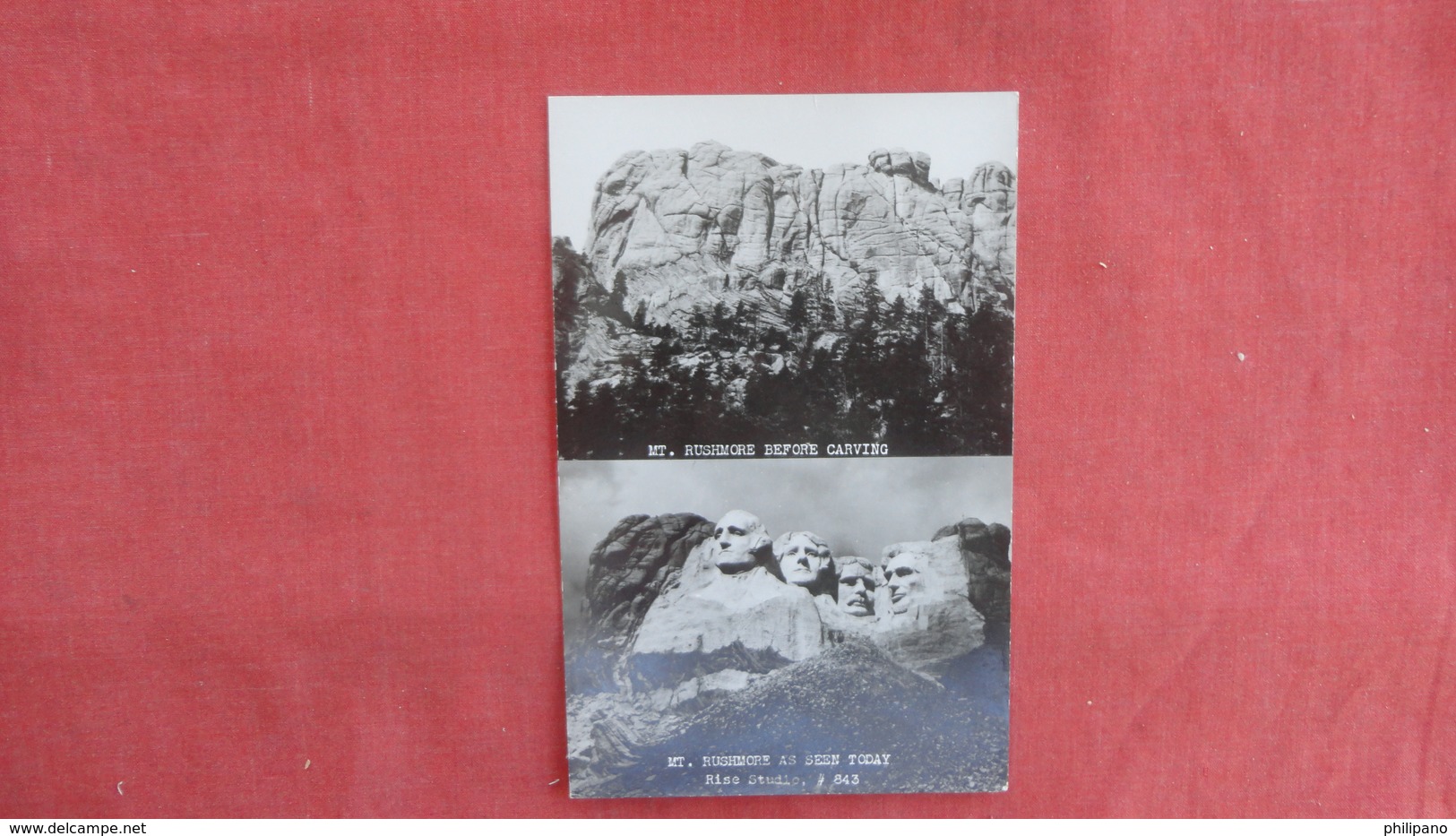SD - South Dakota > Mount Rushmore RPPC Before & After The Carving  = Ref --2489 - Mount Rushmore