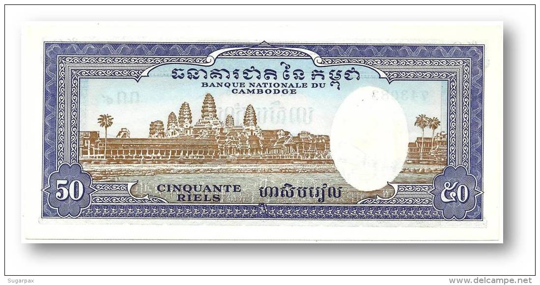CAMBODIA - 50 Riels - ND ( 1972 ) - P 7.d - Sign. 12 - Cambodge