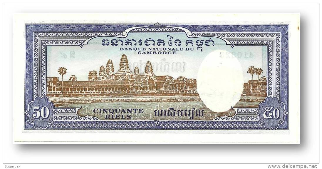 CAMBODIA - 50 Riels - ND ( 1972 ) - P 7.d - Sign. 12 - Cambodge