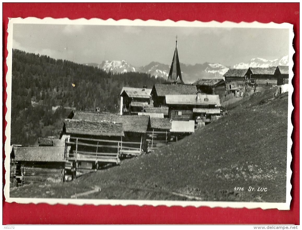 PRV-06  Anniviers Vue Rapprochée De Saint-Luc. Cachet 1951 - Anniviers