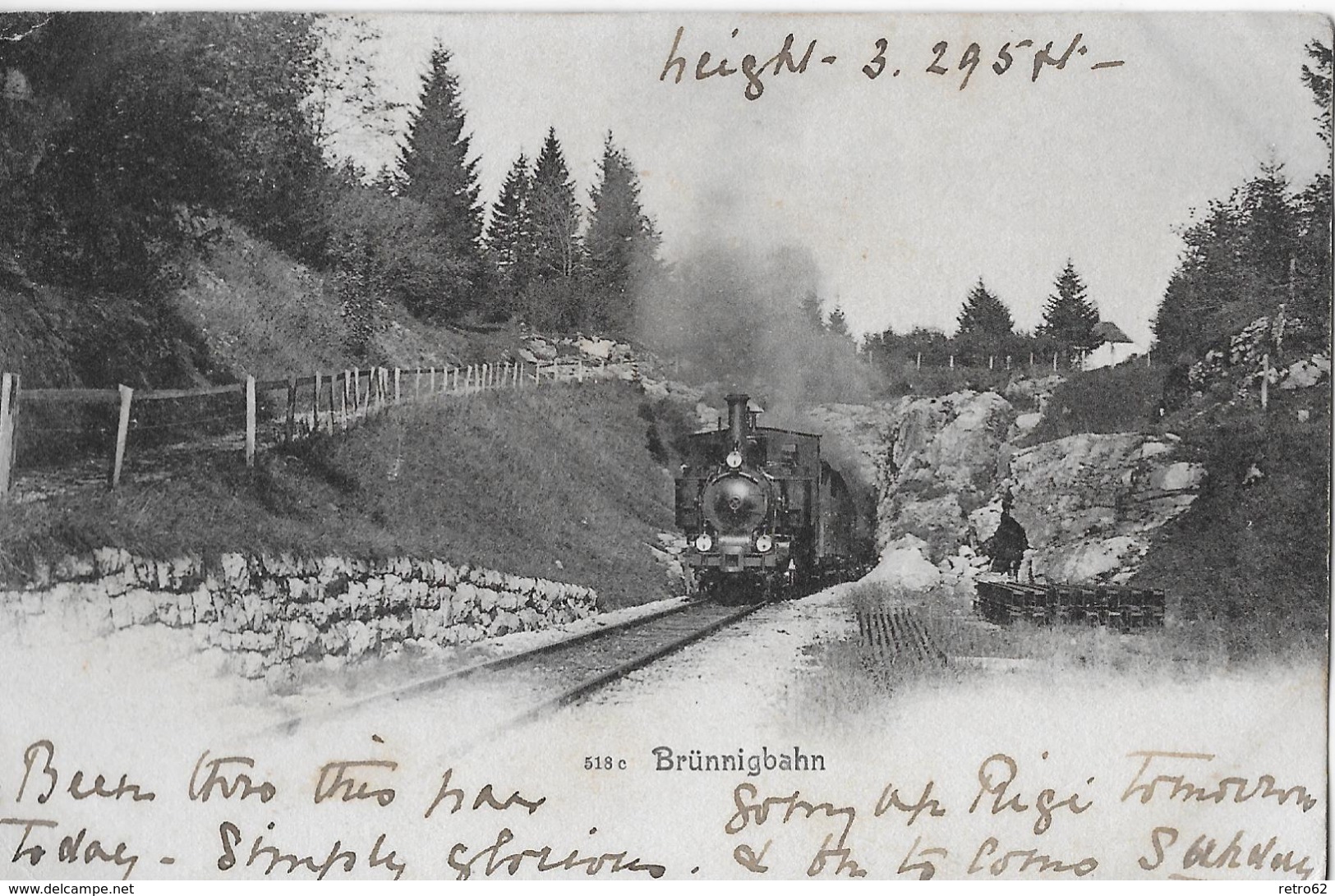 BRÜNIGBAHN &rarr; Dampfzug Beim Tunnel Vor Käppeliberg Anno 1905 &#x25BA;BRÜNNIG MIT 2NN &#x25BA;RRR&#x25C4; - Sonstige & Ohne Zuordnung