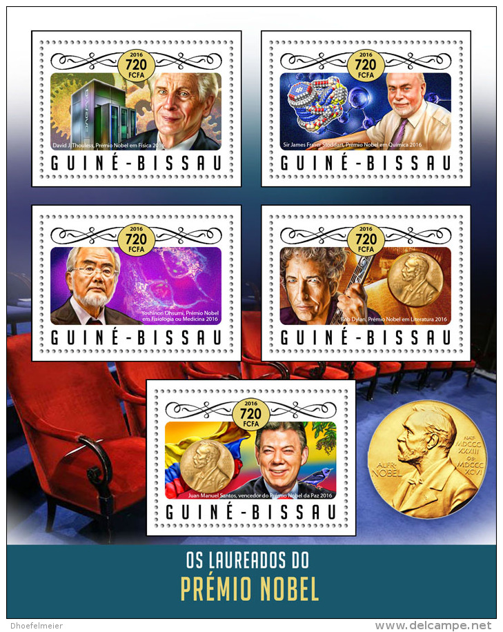 GUINEA BISSAU 2016 ** Nobel Prize Laureates Physics David J. Thouless M/S - OFFICIAL ISSUE - A1706 - Physik