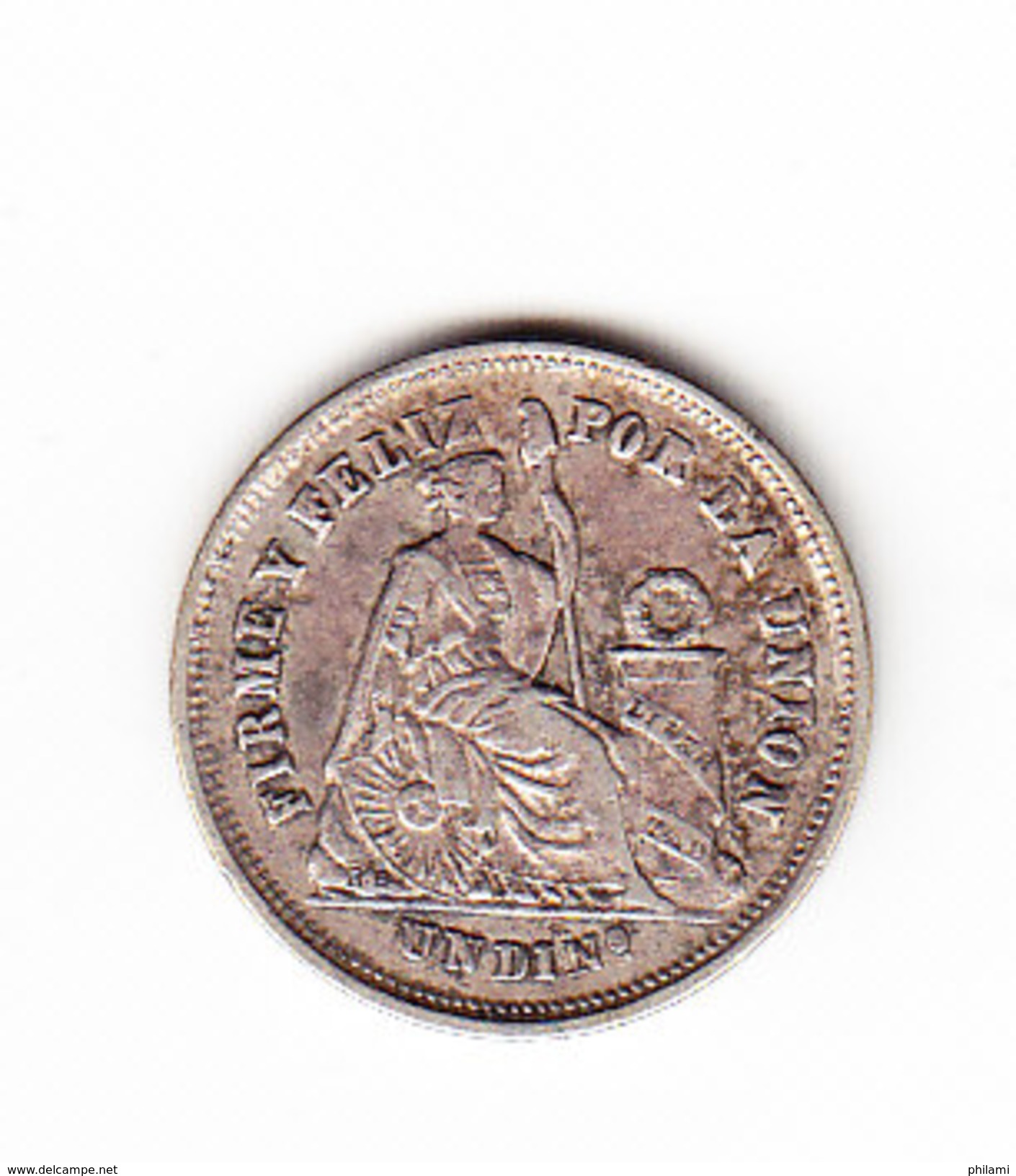 PEROU, SOUTH PEROU, KM 190, XF, SILVER, 1d, 1877 Y.J. (5BP56) - Peru