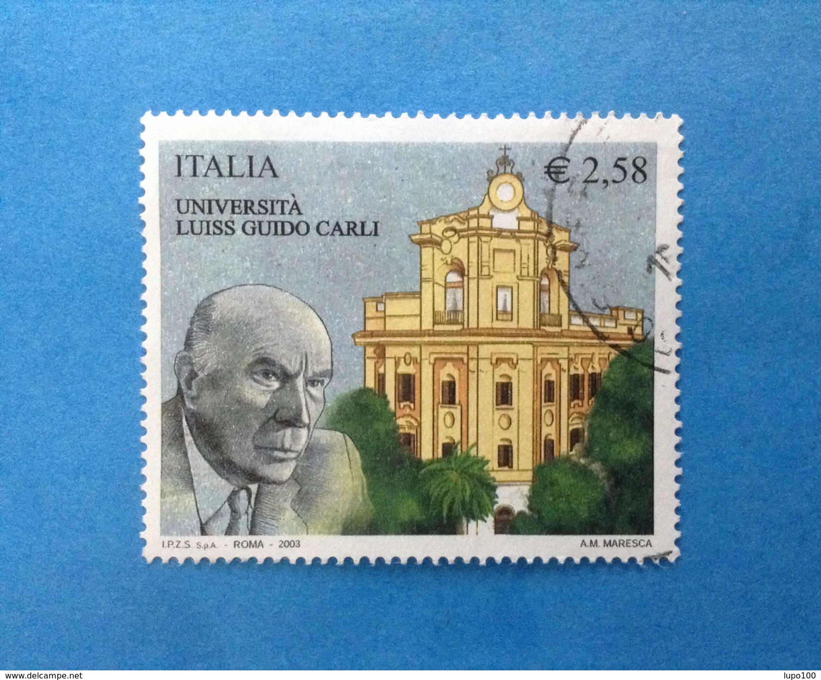 2003 ITALIA FRANCOBOLLO USATO STAMP USED UNIVERSITA' LUISS GUIDO CARLI - 2001-10: Usati