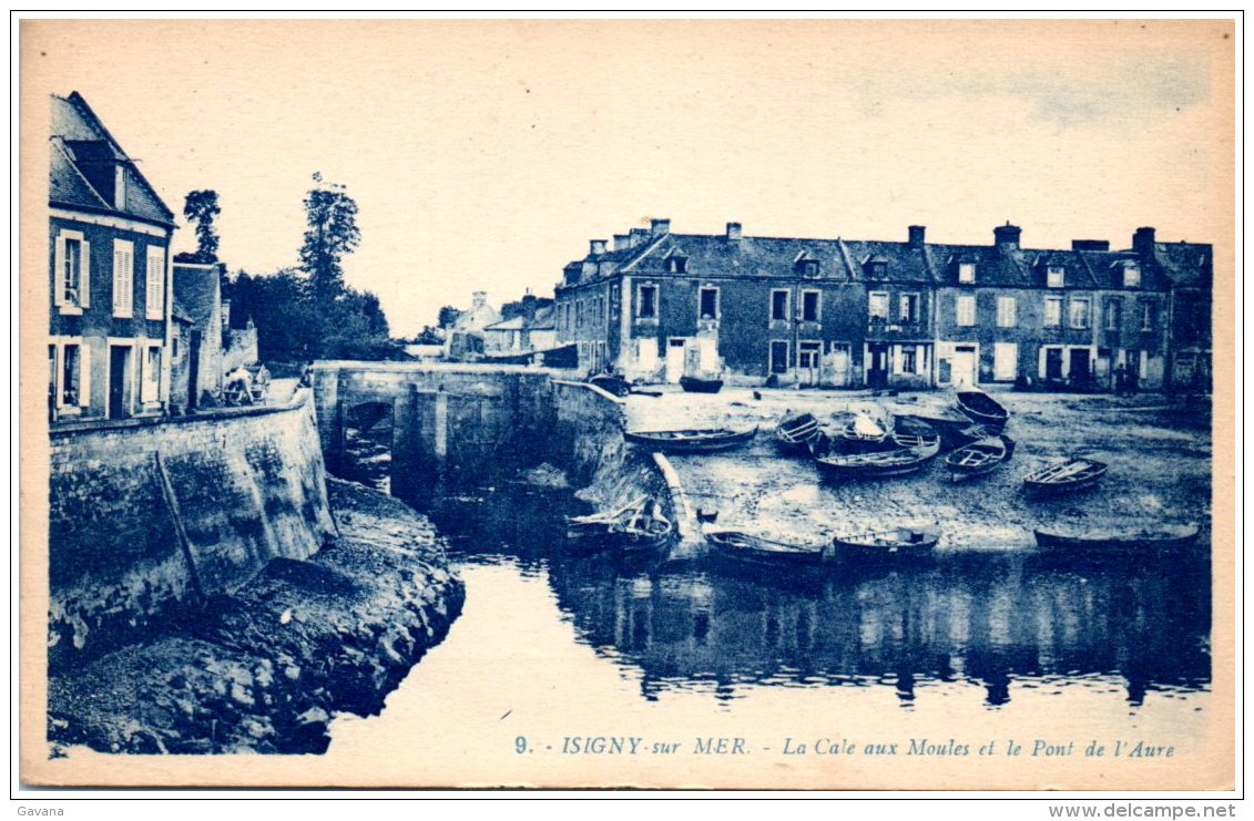 14 ISIGNY-sur-MER - La Cale Aux Moules Et Le Pont De L'Aure - (Recto/Verso) - Autres & Non Classés