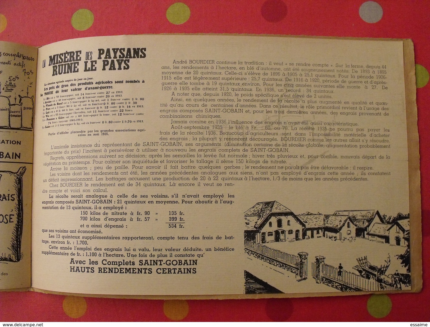 1665-1937. Près de trois siècles au service de la terre. les Bourdier. St Saint Gobain