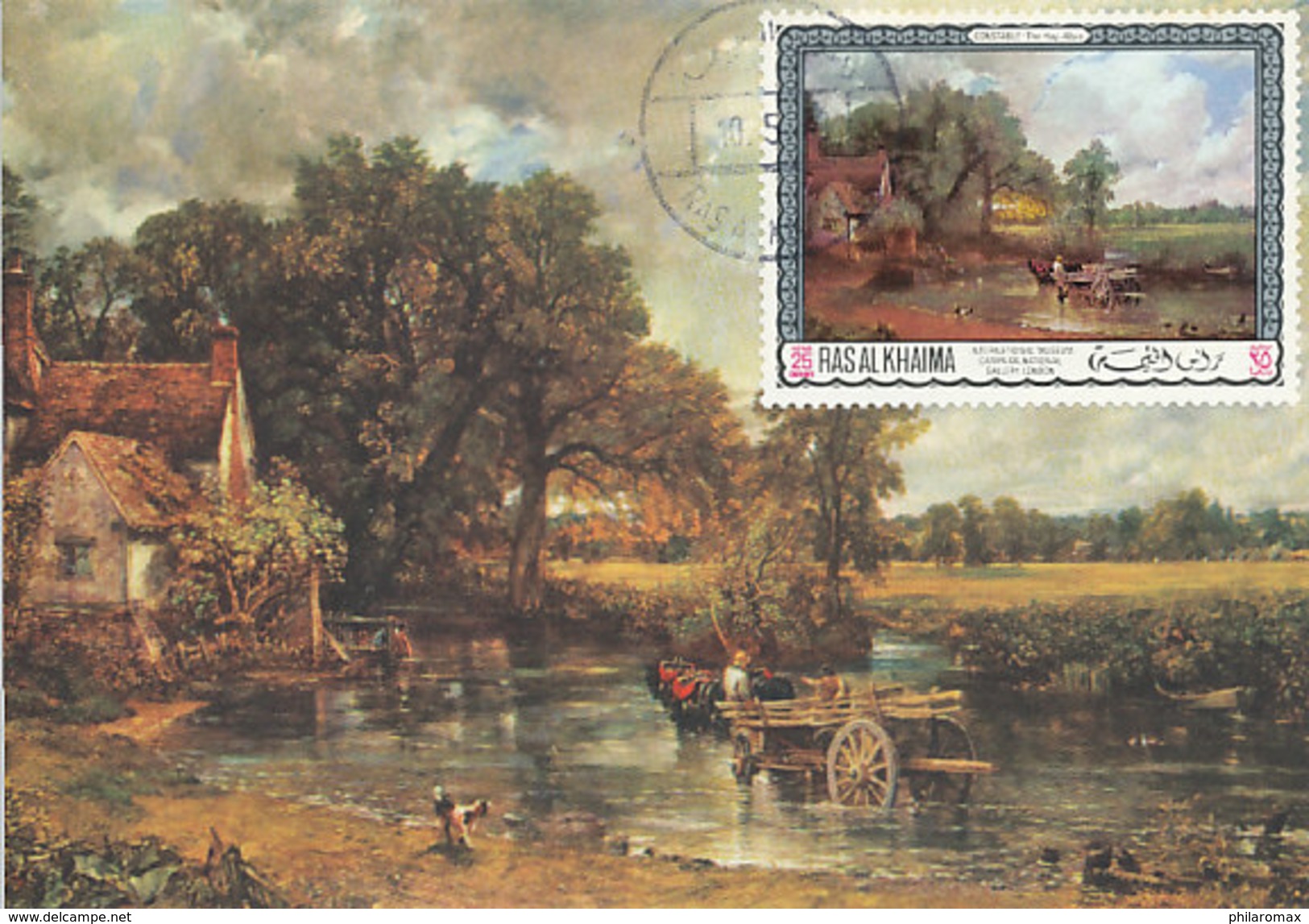 D28907 CARTE MAXIMUM CARD 1968 RAS AL KHAIMA - THE HAYWAIN BY CONSTABLE CP ORIGINAL - Sonstige & Ohne Zuordnung