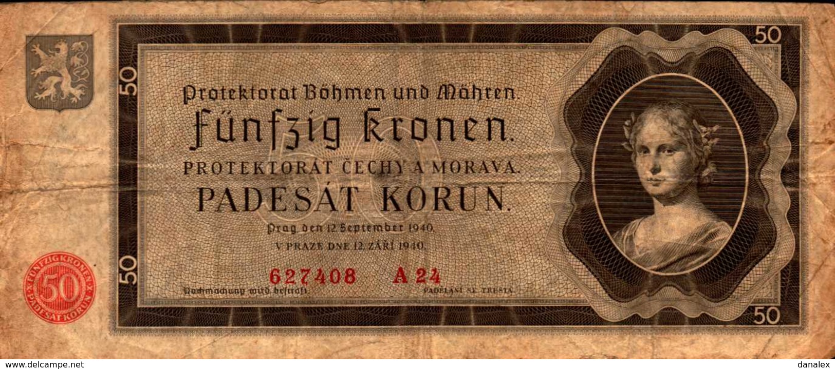 BOHEME MORAVIE 50 KORUN Du 12-9-1940  Pick 5 - Other & Unclassified