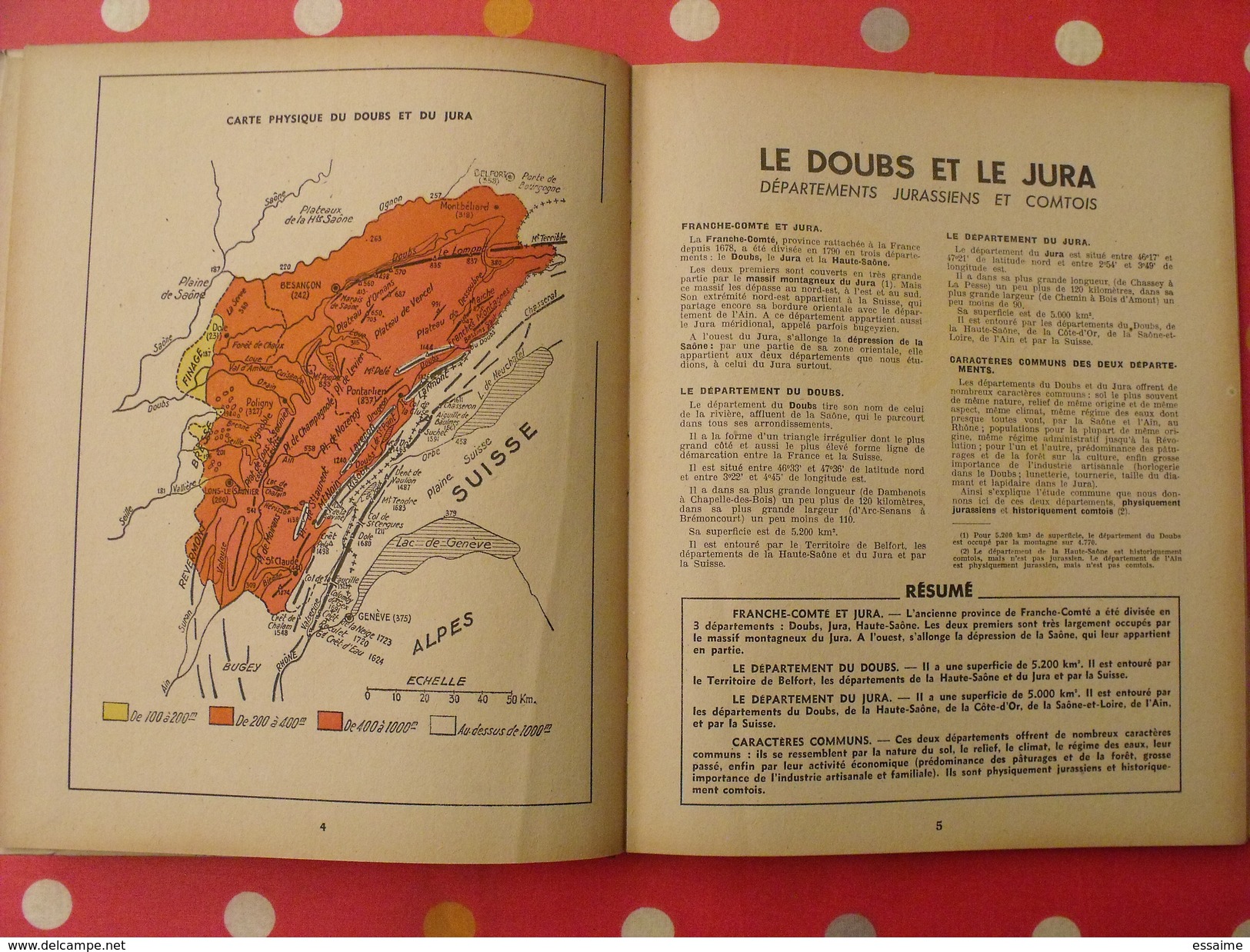 Petite Géographie Du Doubs Et Du Jura. L. Martin. 1944 - Lorraine - Vosges