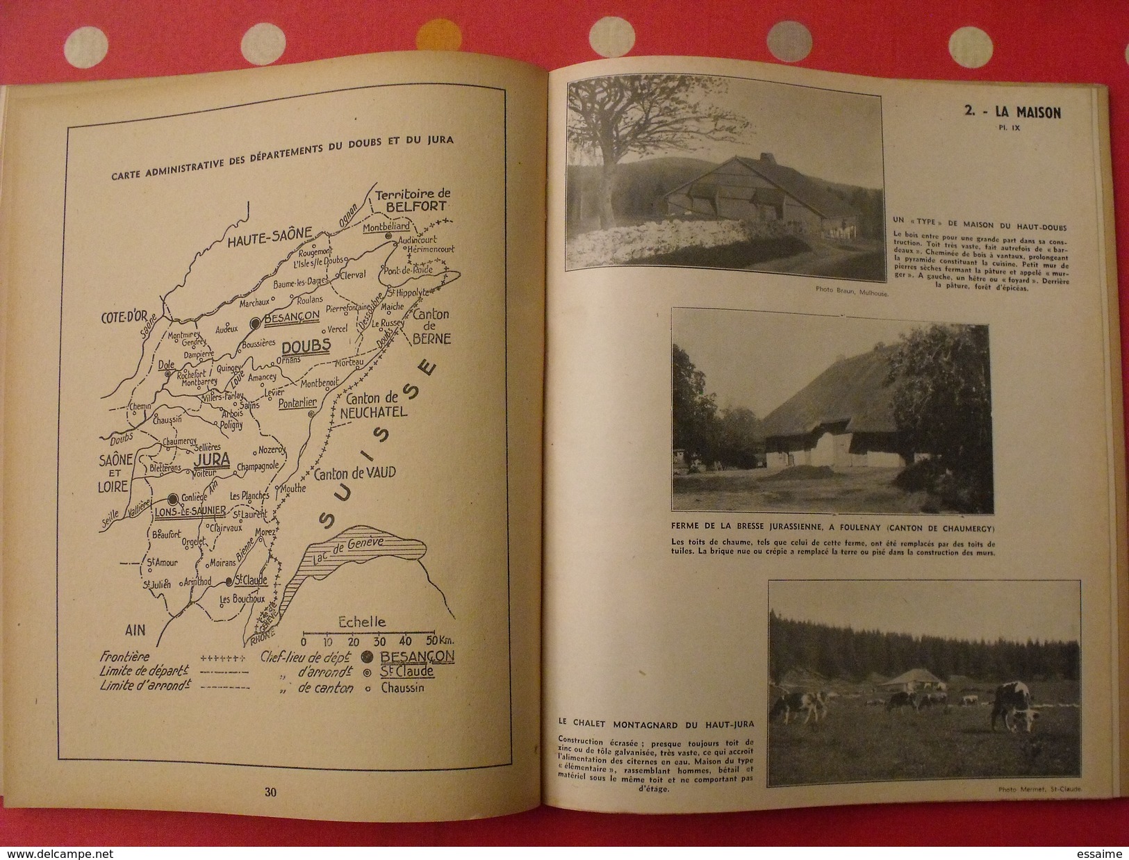 petite géographie du Doubs et du Jura. L. Martin. 1944