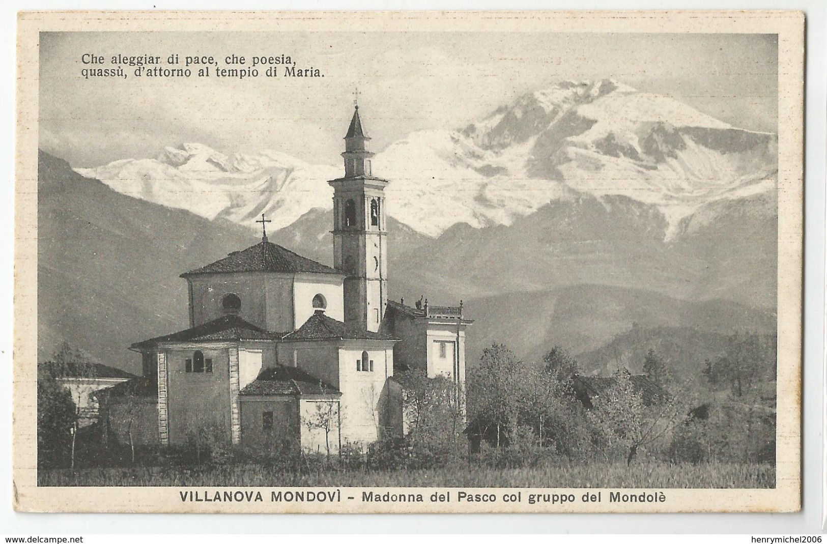 Italie - Italia - Italy - Piemonte - Cuneo Villanova Mondovi Madonna Del Pasco Col Gruppo Del Mondolé - Cuneo