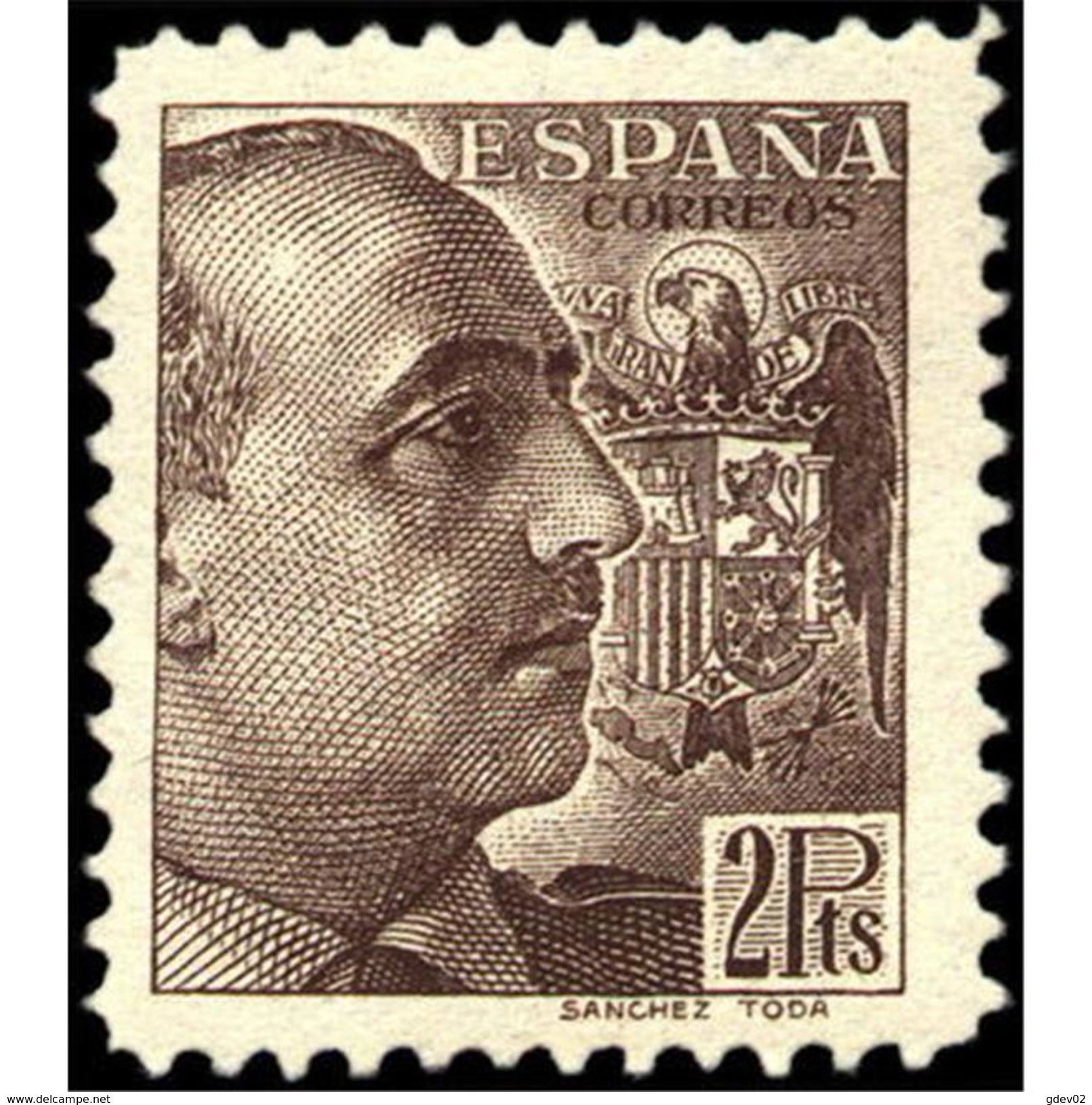 ES876SASF-LPC-LTAN.Spain.Esgane .Militar,politico.FRANCO Sanchez Toda.Dentado Grueso.1939.(Ed 876**) - Nuevos